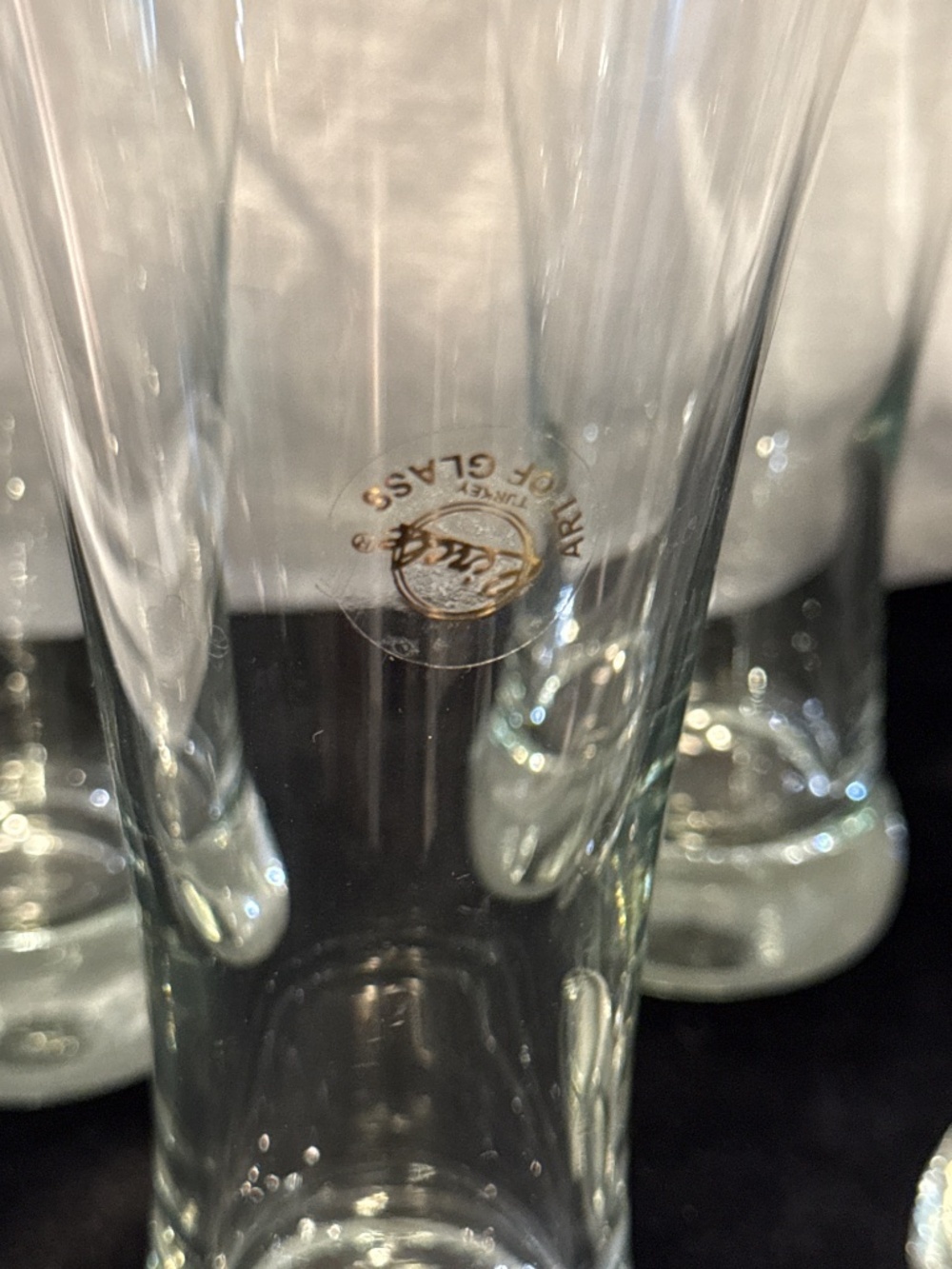 Vintage Circle, Art of Glass/Pasabahce clear Pilsner glasses set of four - Picture 2 of 5